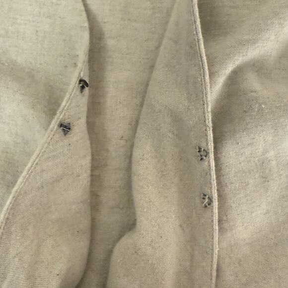 Abercrombie & Fitch Linen Blend Tan Crop Top Tie Front SIZE MEDIUM Womens Shirt - Picture 9 of 10